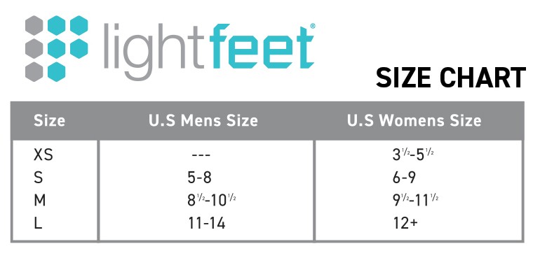 diabetic socks size chart